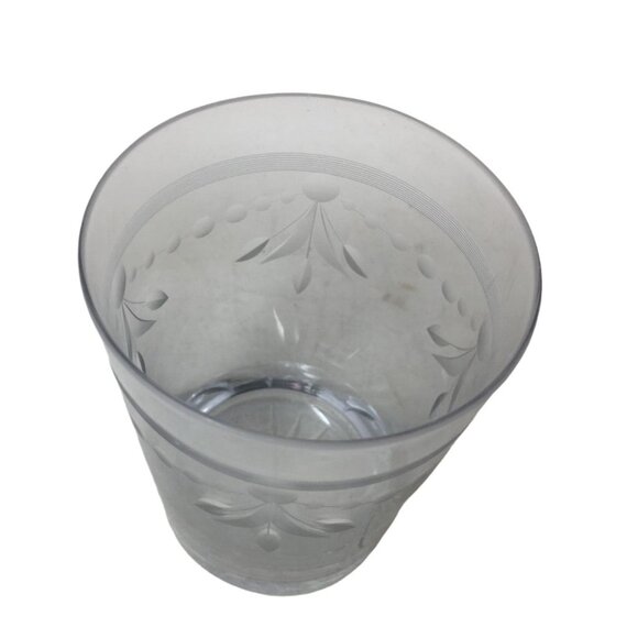 Vintage Set of 5 Clear Glass Drinking Glasses- about 4" tall each - Picture 3 of 7